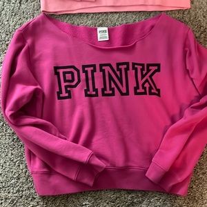 Pink Victoria secret cropped sweatshirt